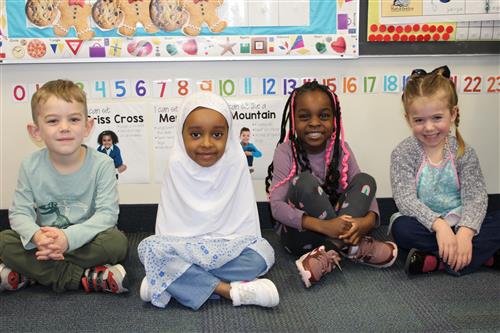 Preschool children smiling